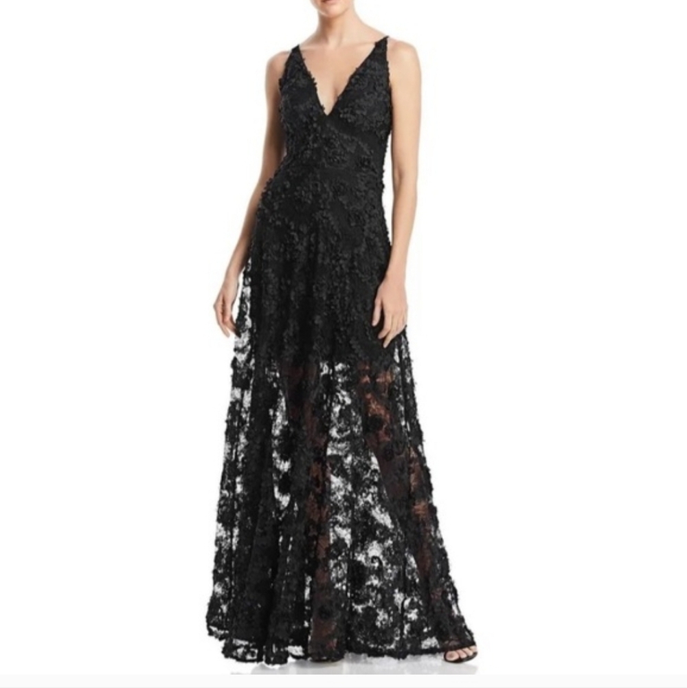 AVERY G FLORAL APPLIQUE GOWN 4 NEW! - Picture 2 of 15